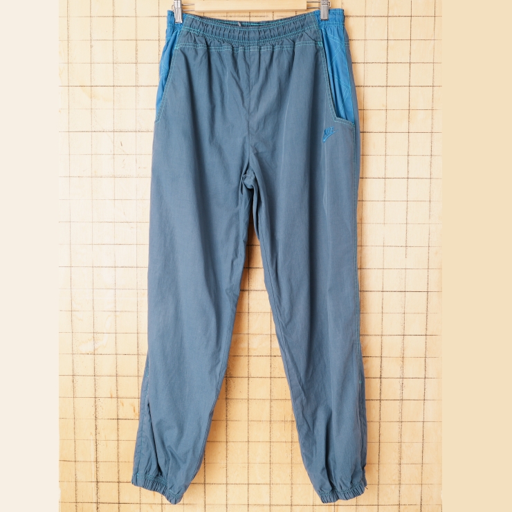00s USA NIKE ナイキ ナイロンパンツ ブルーグレー M アメリカ古着