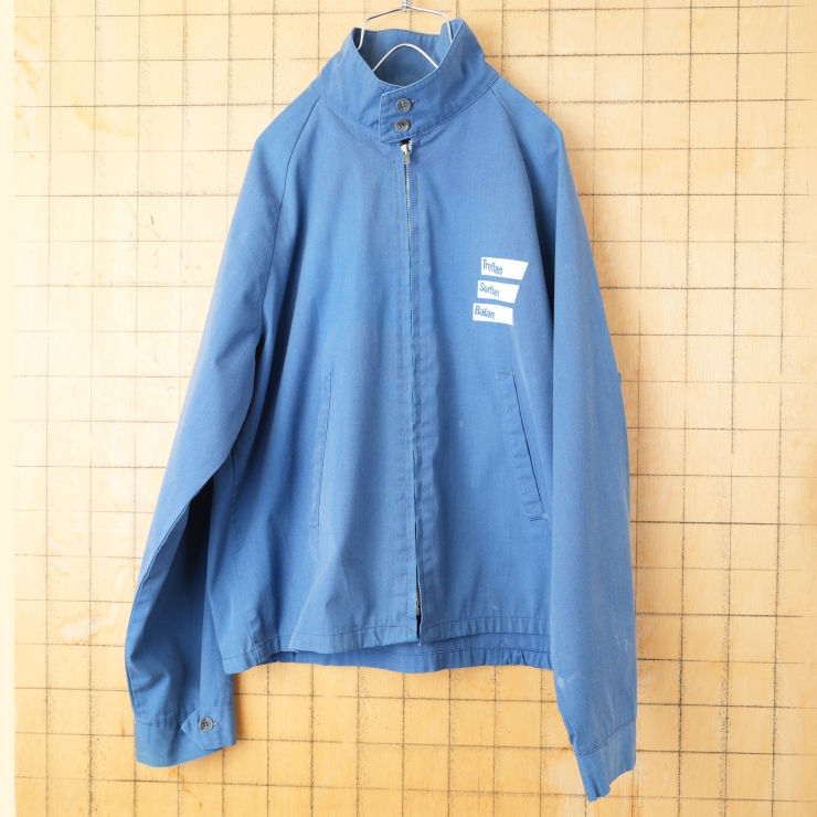70s 80s USA SPORTSMASTER スイングトップ ハリントンジャケット メンズM ブルー アメリカ古着