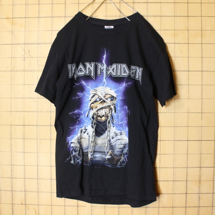 USA GILDAN IRON MAIDEN アイアン メイデン プリント バンド Tシャツ ブラック 半袖 メンズS アメリカ古着