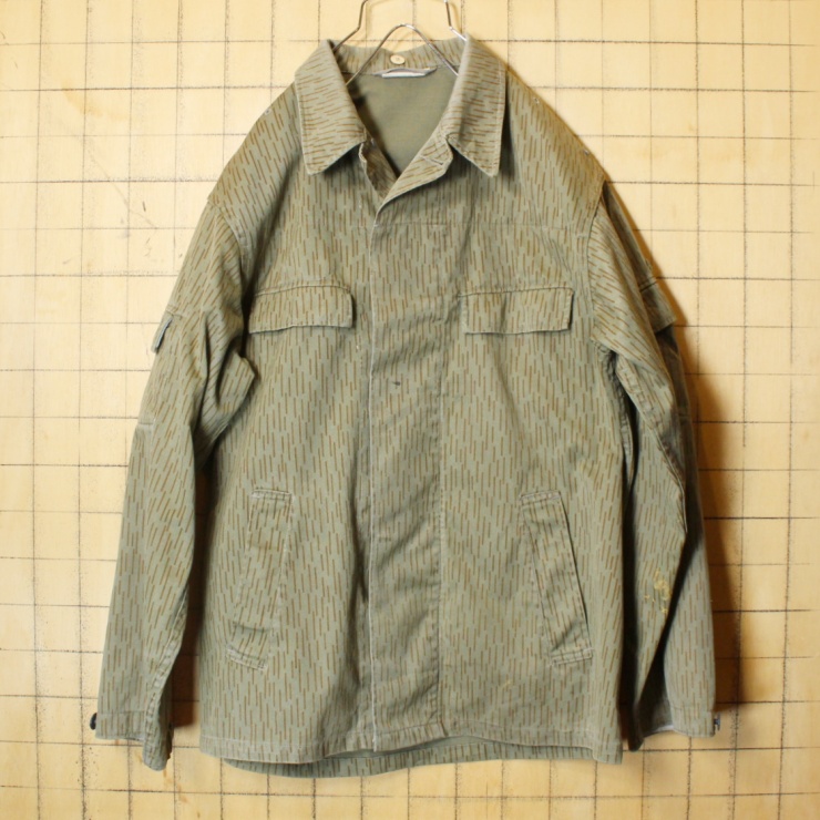 70s 80s 東ドイツ軍 レインドロップカモ フィールドジャケット メンズML相当 ミリタリー EURO ヨーロッパ古着