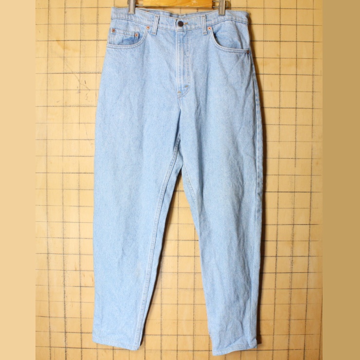 90s USA製 Levis リーバイス 550 ブルー ジーンズ デニム パンツ W34 アメリカ古着