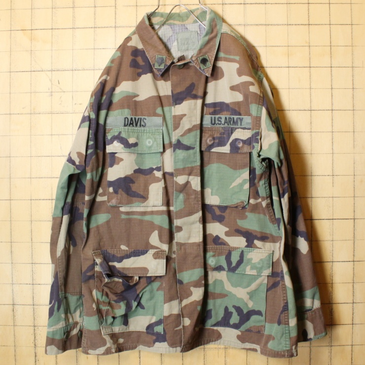 80s 90s U.S.ARMY ウッドランドカモ BDU ジャケット メンズL相当 ミリタリー 迷彩 アメリカ古着 033122ss2