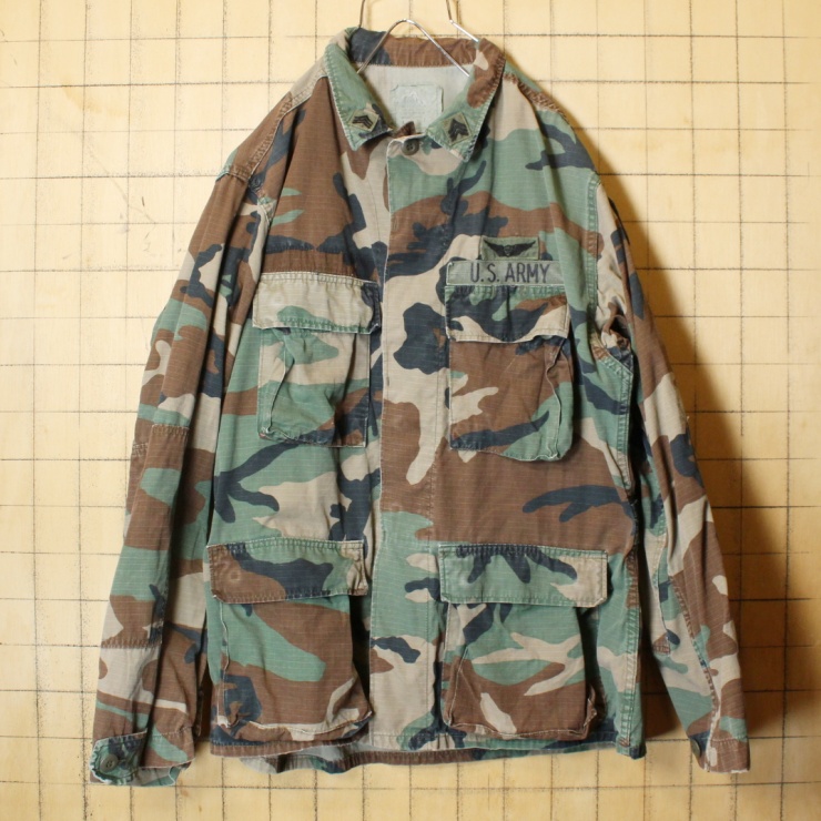 80s 90s U.S.ARMY ウッドランドカモ BDU ジャケット メンズL相当 ミリタリー 迷彩 アメリカ古着 033122ss3