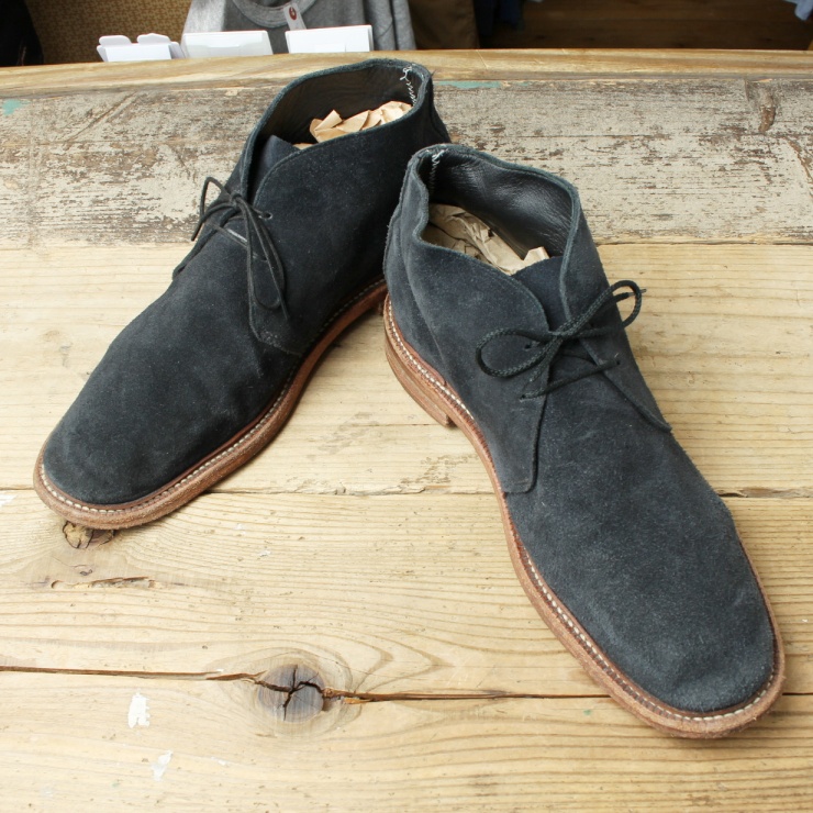 USA製 Oak Street Bootmakers スエードレザーアンクルブーツ US10 28cm相当 ブラック アメリカ古着