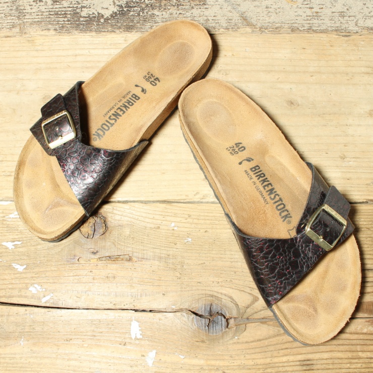 ドイツ製 BIRKENSTOCK ビルケンシュトック Madrid マドリッド サンダル 26cm ナロー レッド ヨーロッパ古着 022523ss101