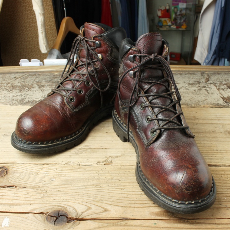 USA製 RED WING レッドウィング DynaForce レザー ワークブーツ 25cm US7 ブラウン アメリカ古着