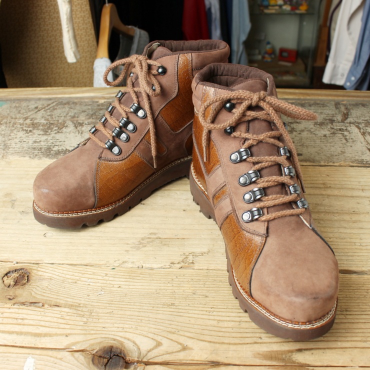 80s 90s USA トレッキングブーツ シューズ 26.5cm相当 ブラウン vibram Gumlite アメリカ古着