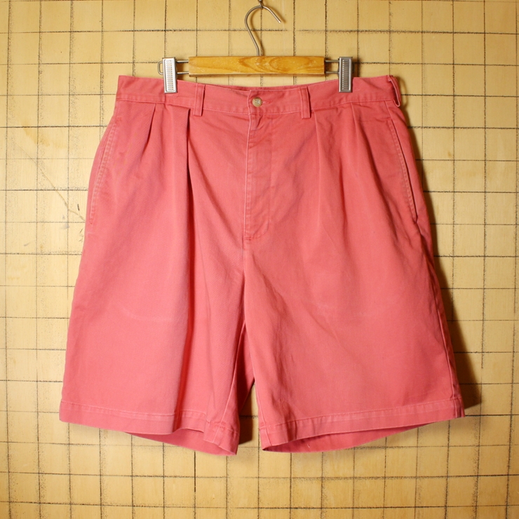 Polo by Ralph Lauren ポロ ラルフローレン 2タック チノ ショーツ サーモンピンク W34 ショートパンツ 短パン ハーフ古着 040721ss151