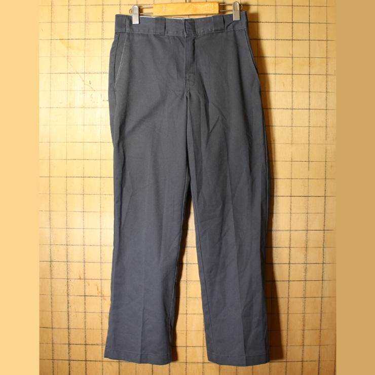 80s 90s USA製 Dickies ディッキーズ 874 ワーク パンツ グレー W29 アメリカ古着