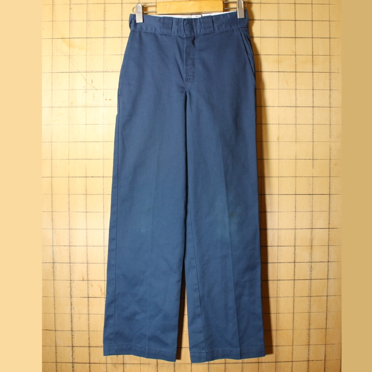 80s 90s USA製 Dickies ディッキーズ 874 ワーク パンツ ネイビー ブルー 紺 W26 TALON アメリカ古着