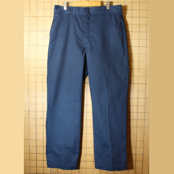 80s 90s USA製 Dickies ディッキーズ 874 ワーク パンツ ネイビー