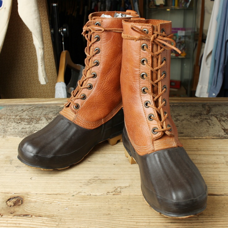 AIGLE×Nigel Cabourn レザー ワークブーツ 26cm相当 レイン アウトドア エーグル ナイジェルケーボン 古着
