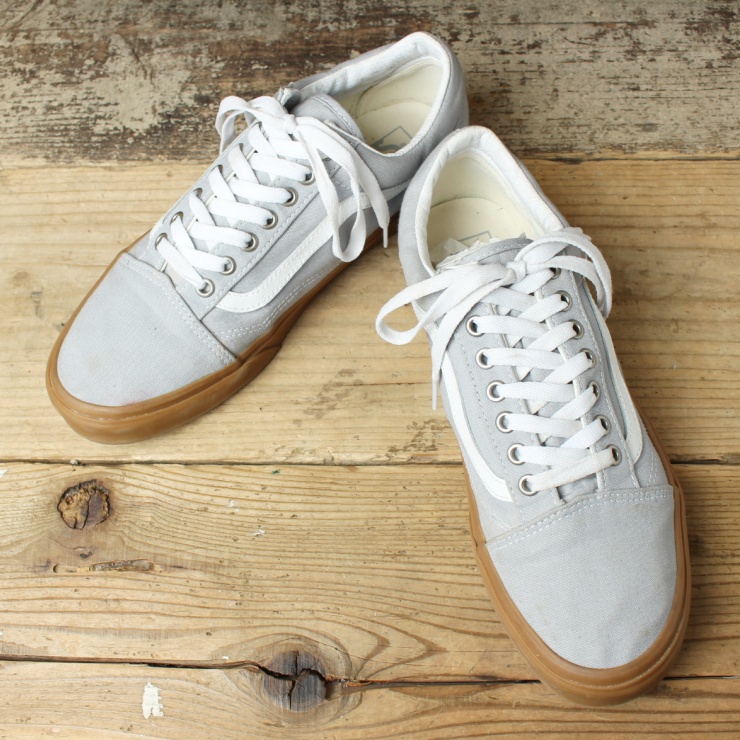 USA VANS バンズ OLD SKOOL オールドスクール スニーカー シューズ メンズ28cm グレー ガムソール アメリカ古着