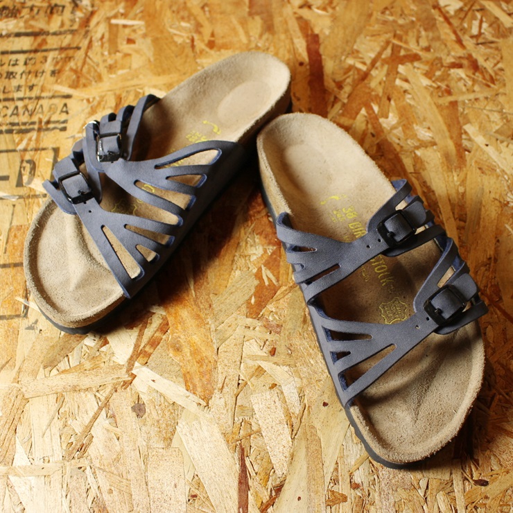 BIRKENSTOCK ビルケンシュトック GRANADA グラナダ ドイツ製 古着 ネイビー コンフォート サンダル 24.5cm