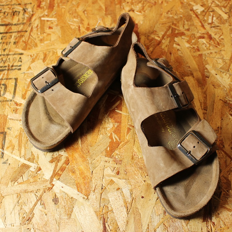 BIRKENSTOCK ビルケンシュトック Milano ミラノ ドイツ製 古着 ベージュ レザー サンダル 24.0cm