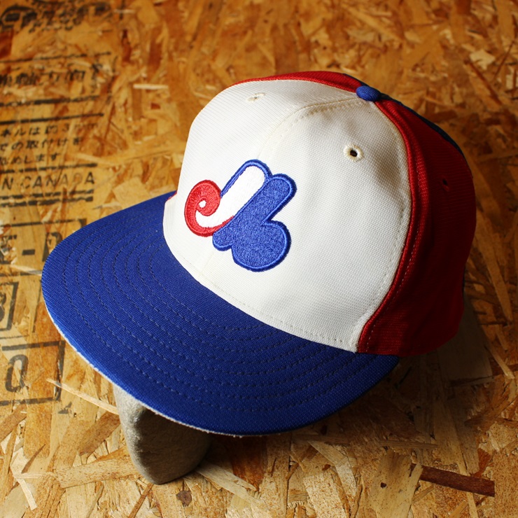 USA製 New Era ニューエラ 古着 キャップ 帽子 モントリオール・エクスポズ Montreal Expos レッド ブルー サイズ7 3/8