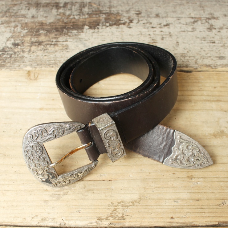 USA SILPADA DESIGNS レザーベルト ブラック 本革 メンズXL アメリカ古着 031225ss120