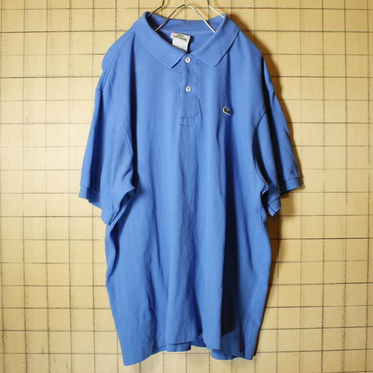 フレンチラコステ Lacoste ワンポイント 半袖 ポロシャツ ライトブルー メンズL相当 フランス企画 古着 042419ss12