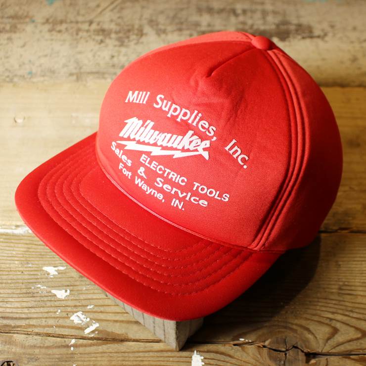 キャップ 帽子 Milwaukee Tools レッド フリーサイズ 古着 Headwear