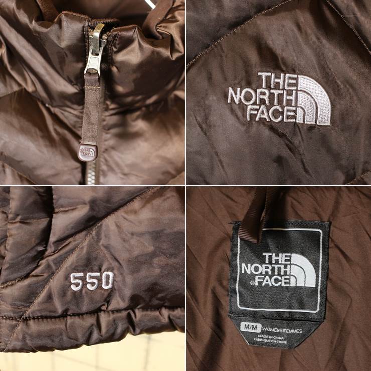 NorthFace ノースフェイス 550フィル ダウンベスト レディースM 古着 ブラウン / 古着屋ataco garage