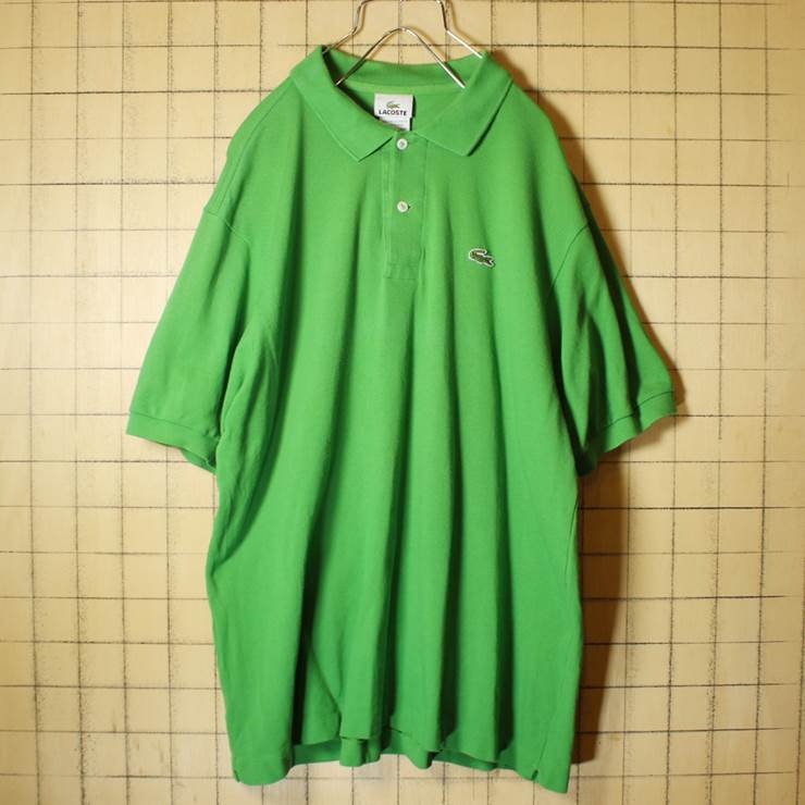 フレンチラコステ Lacoste ワンポイント 半袖 ポロシャツ ライトグリーン メンズXL相当 フランス企画 古着 042419ss8