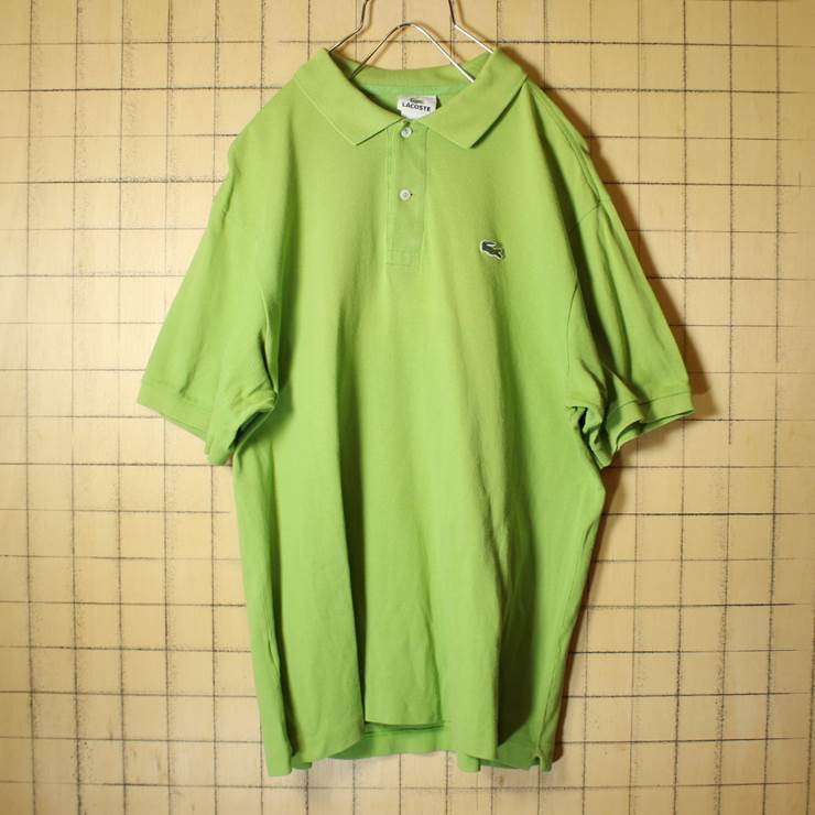 フレンチラコステ Lacoste ワンポイント 半袖 ポロシャツ ライトグリーン メンズL相当 フランス企画 古着 042419ss9