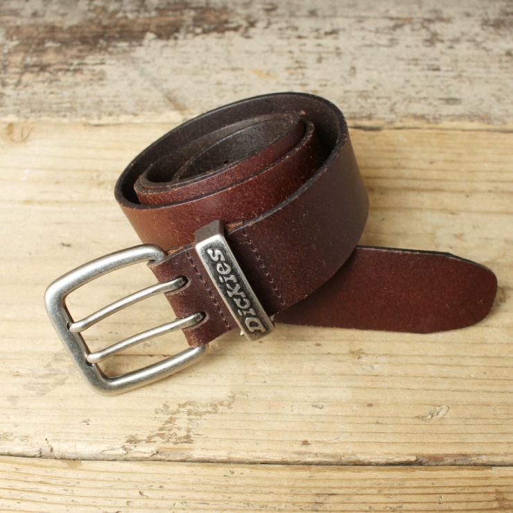 USA Dickies ディッキーズ レザーベルト ブラウン 本革 メンズM相当 アメリカ古着 031225ss139
