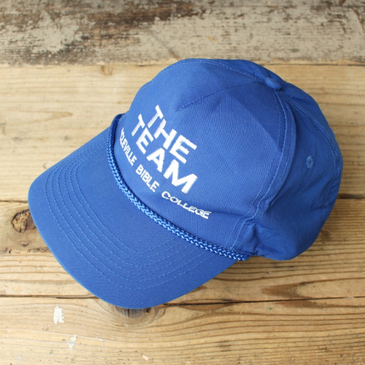 90s 00s USA THE TEAM コットン キャップ 帽子 ブルー フリーサイズ アメリカ古着
