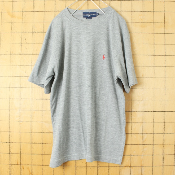 USA Polo RALPH LAUREN ポロ ラルフローレン 半袖 Tシャツ グレー メンズL アメリカ古着