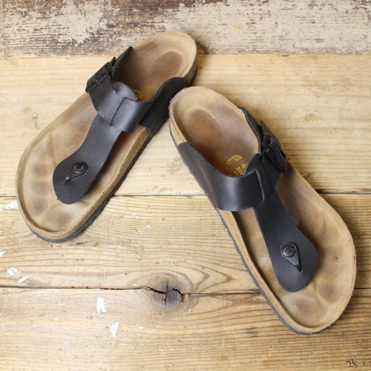 BIRKENSTOCK ビルケンシュトック Gizeh ギゼ サンダル 28cm レギュラー ドイツ製 ブラック 古着 051122ss113