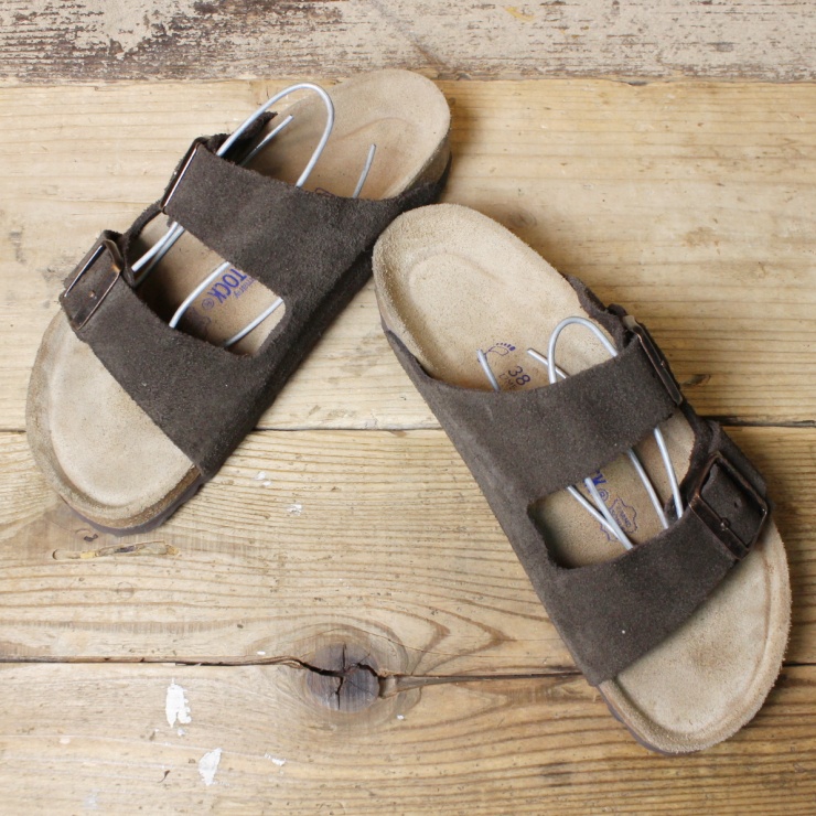 BIRKENSTOCK ビルケンシュトック Arizona アリゾナ サンダル 24.5cm レギュラー ドイツ製 ブラウン 古着 051122ss121