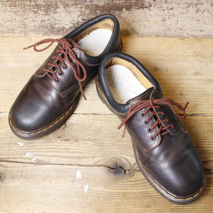 ENGLAND製 Dr.Martens 8053 ドクターマーチン レザー 5ホール シューズ 28cm UK9 ブラウン 本革 ビジネス 古着 051122ss141