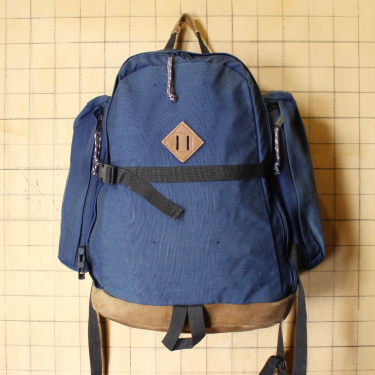 80s 90s USA製 JANSPORT ジャンスポーツ リュックサック ネイビー ブルー  アウトドア バックパック アメリカ古着 051122ss152