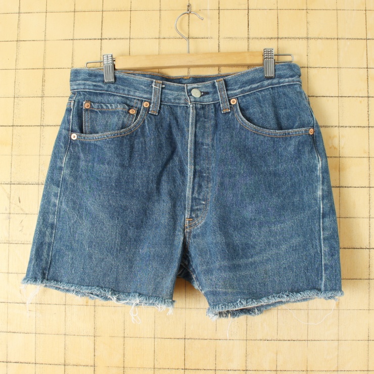 USA Levis リーバイス 501 カットオフ デニム パンツ W30相当 ブルー ショート ショーツ アメリカ古着