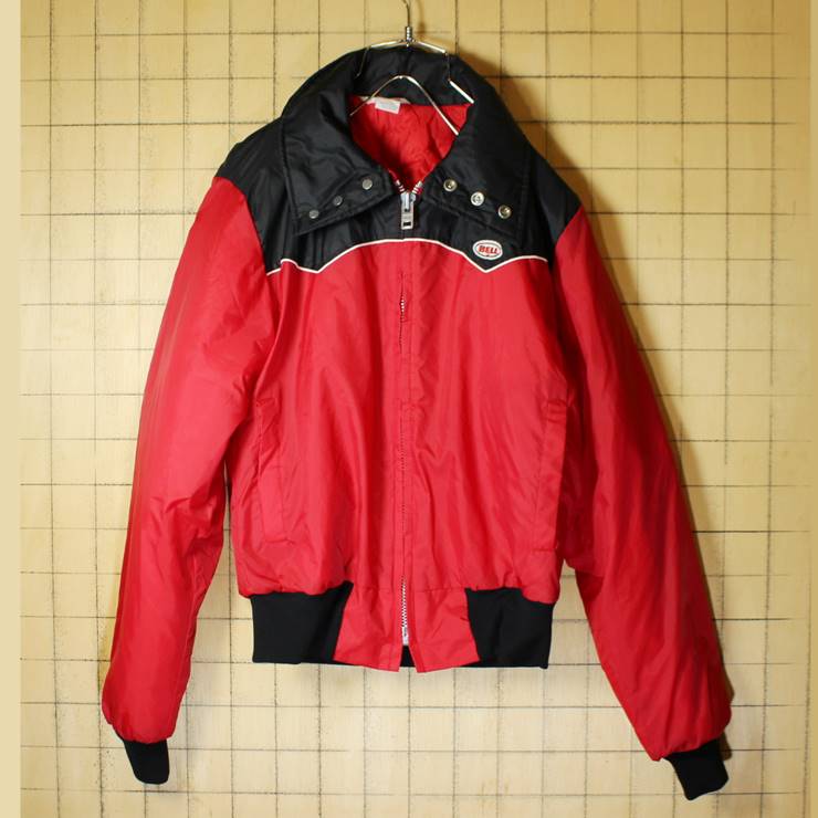 70s-80s オリジナル BELL HELMETS ベル レーシングジャケット メンズS 中綿 ナイロン スキー レア ヴィンテージ