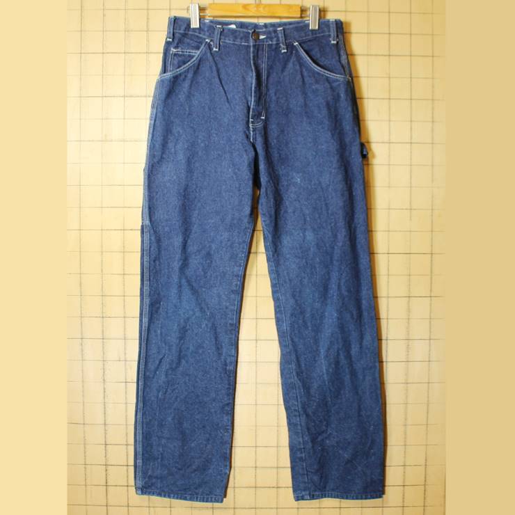 80s Dickies ディッキーズ デニム ペインターパンツ W32 ワークウェア TALON アメリカ古着 051320ss122