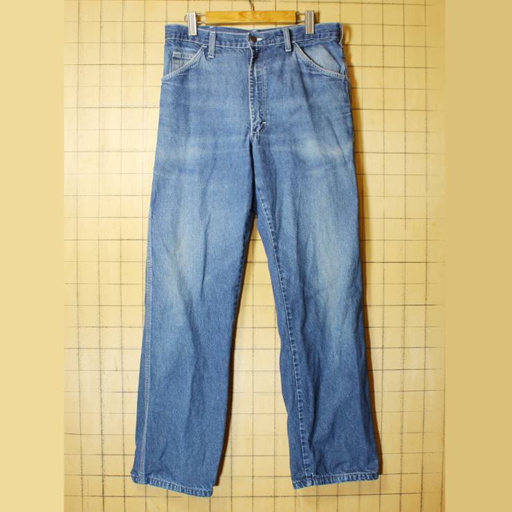 80s Dickies ディッキーズ デニム ペインターパンツ W34 ワークウェア TALON アメリカ古着 051320ss123