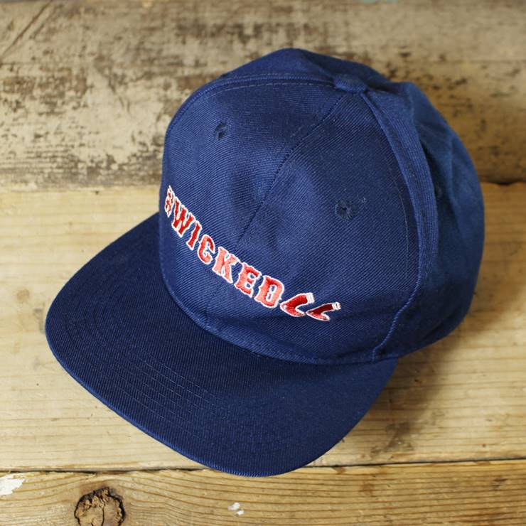 USA キャップ 帽子 #WICKED REDSOCKS 刺繍 ネイビー 紺 フリーサイズ 古着
