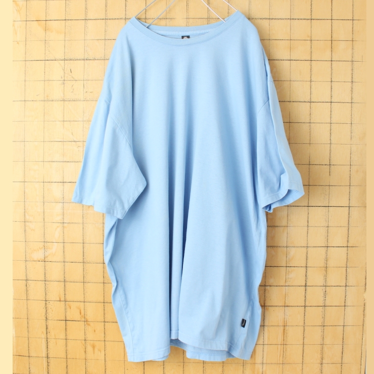 ビッグサイズ 80s 90s ドイツ製 trigema 無地 半袖 Tシャツ ライトブルー メンズ3XL ヨーロッパ古着