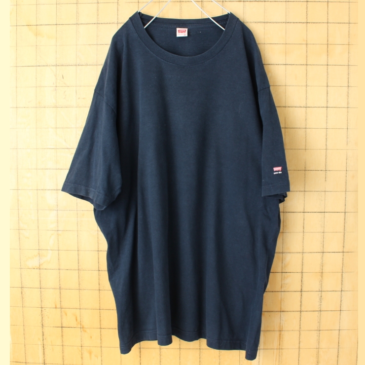 USA Levis 無地 半袖 Tシャツ ネイビー ブルー メンズXL アメリカ古着