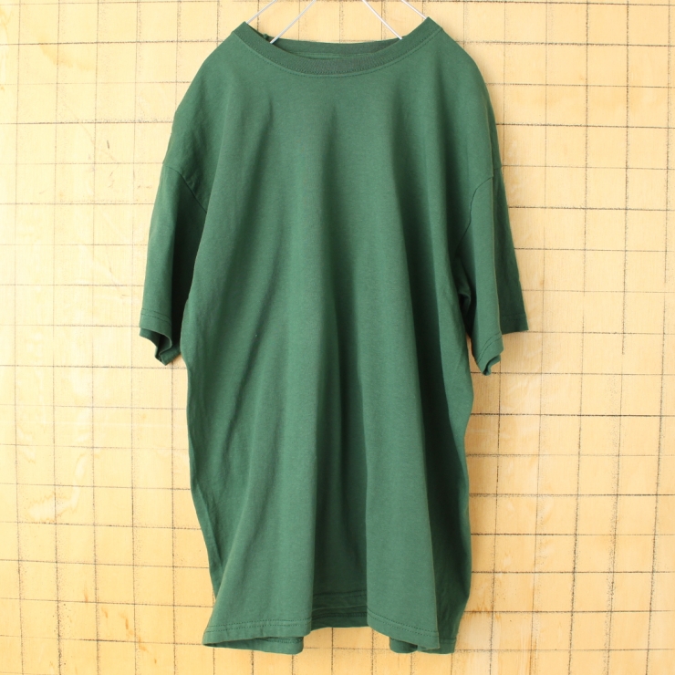 USA FRUIT OF THE LOOM 無地 半袖 Tシャツ グリーン メンズL アメリカ古着
