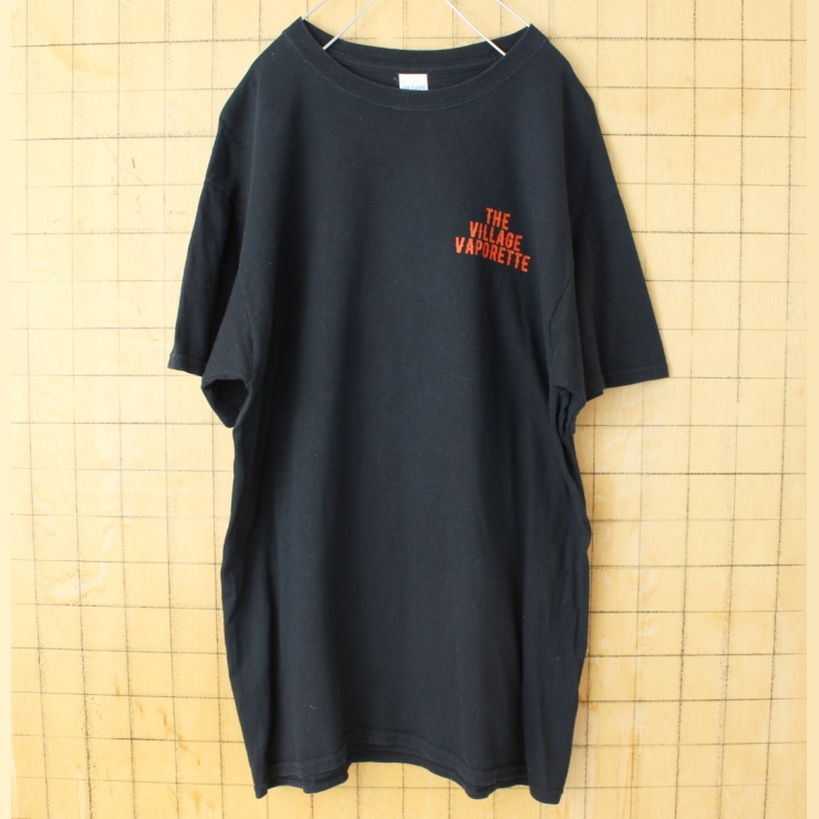 USA GILDAN THE VILLAGE VAPORETTE 両面プリント 半袖 Tシャツ ブラック メンズL アメリカ古着
