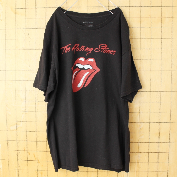 USA ROLLING STONES ローリングストーンズ プリント 半袖 バンドTシャツ ブラック メンズXL アメリカ古着