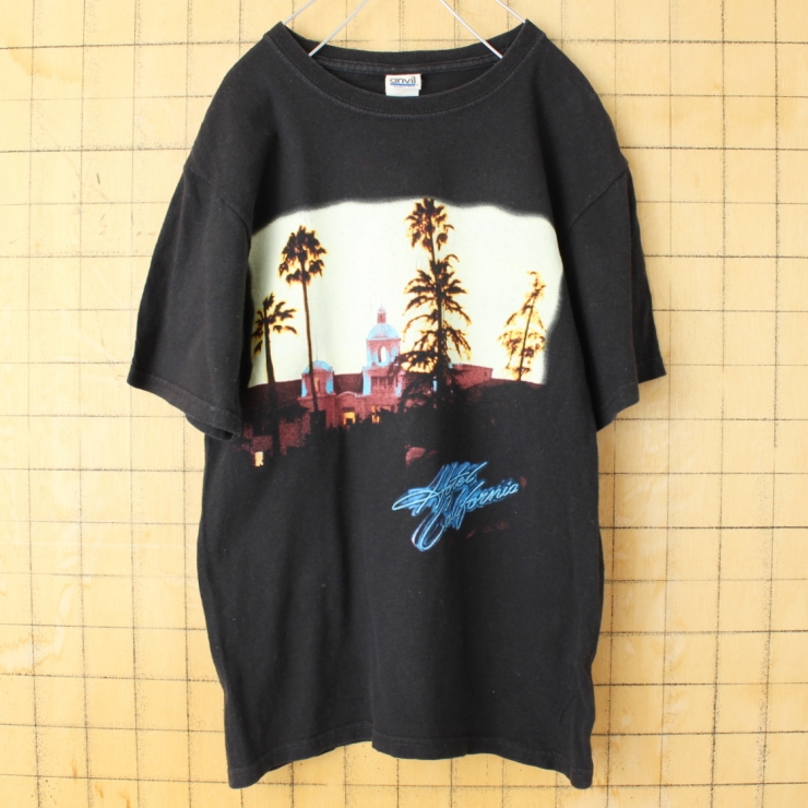 2010 USA anvil EAGLES イーグルス プリント 半袖 バンドTシャツ ブラック メンズS アメリカ古着