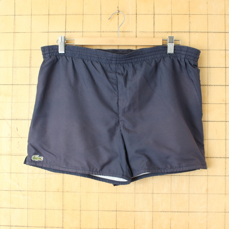 90s 00s フレンチラコステ Lacoste SPORT ポリエステル ショーツ ショートパンツ ネイビー ブルー メンズML相当 ヨーロッパ古着