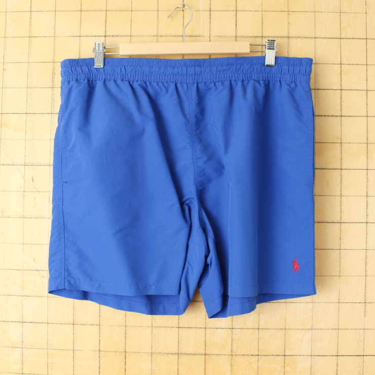Polo Ralph Lauren ポロ ラルフローレン ナイロン サーフショーツ ブルー メンズXL ショートパンツ 短パン アメリカ古着