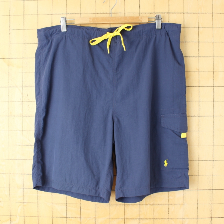 Polo Ralph Lauren ポロ ラルフローレン ナイロン サーフショーツ ネイビーブルー メンズM ショートパンツ 短パン アメリカ古着