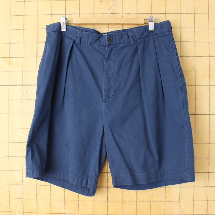 Polo by Ralph Lauren ポロ ラルフローレン 2タック チノ ショーツ ネイビーブルー W36 ショートパンツ 短パン ハーフ アメリカ古着