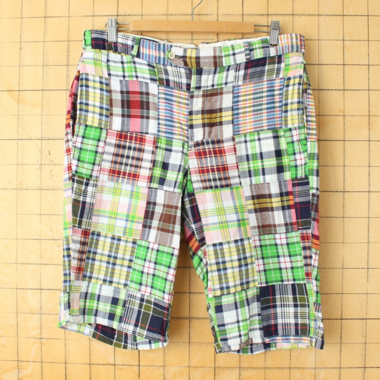 Polo by Ralph Lauren ポロ ラルフローレン パッチワーク ショーツ グリーン W33 ショートパンツ 短パン ハーフ アメリカ古着