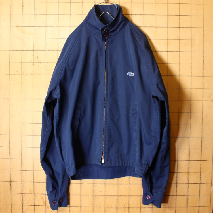 70s 80s USA IZOD LACOSTE ラコステ スイングトップ ハリントン ドリズラージャケット ネイビー 紺 メンズM アメリカ古着 062321ss129